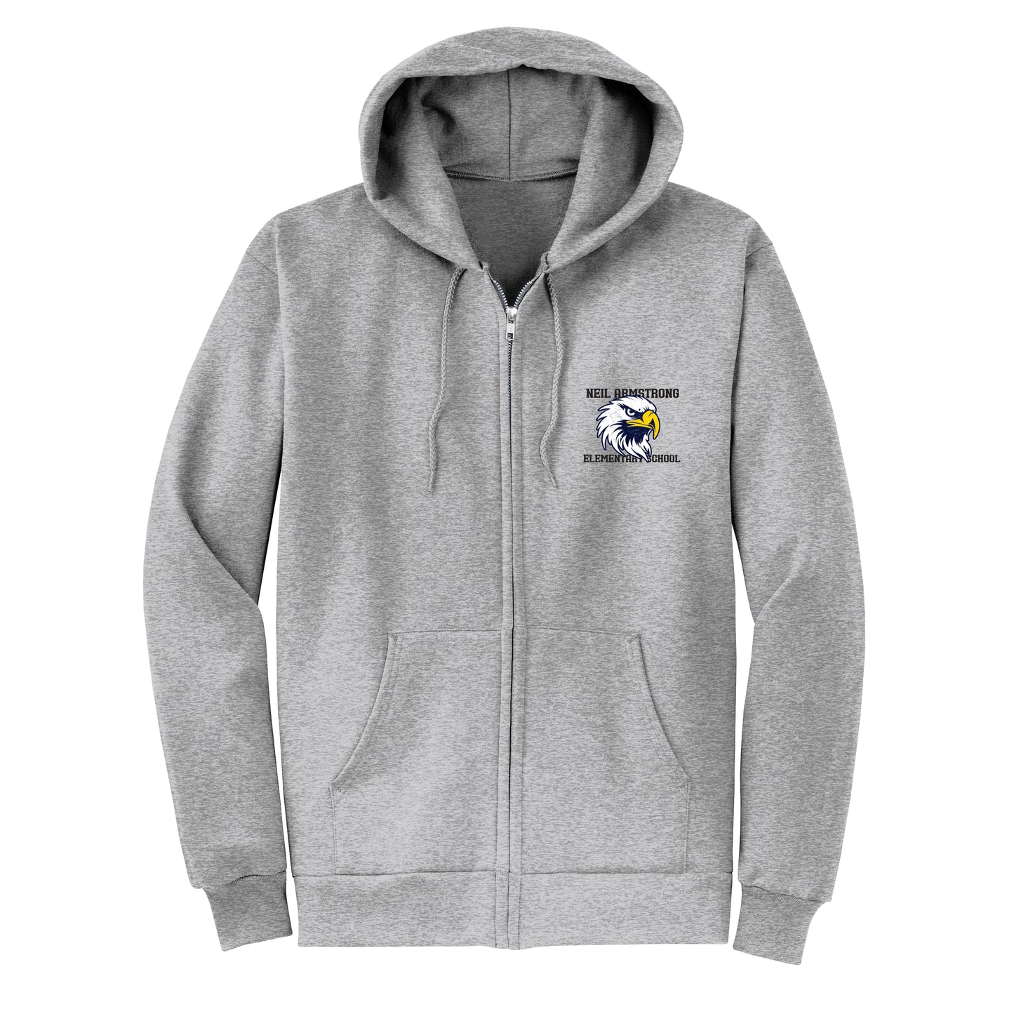 Neil Armstrong Elementary Vintage Grey  Zip-Up Hoodie