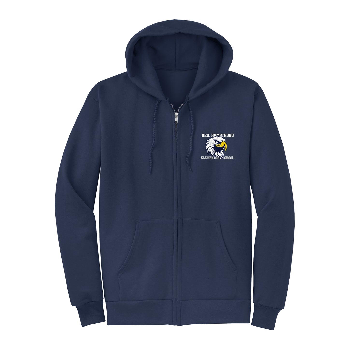 Neil Armstrong Elementary Vintage Navy Zip-Up Hoodie
