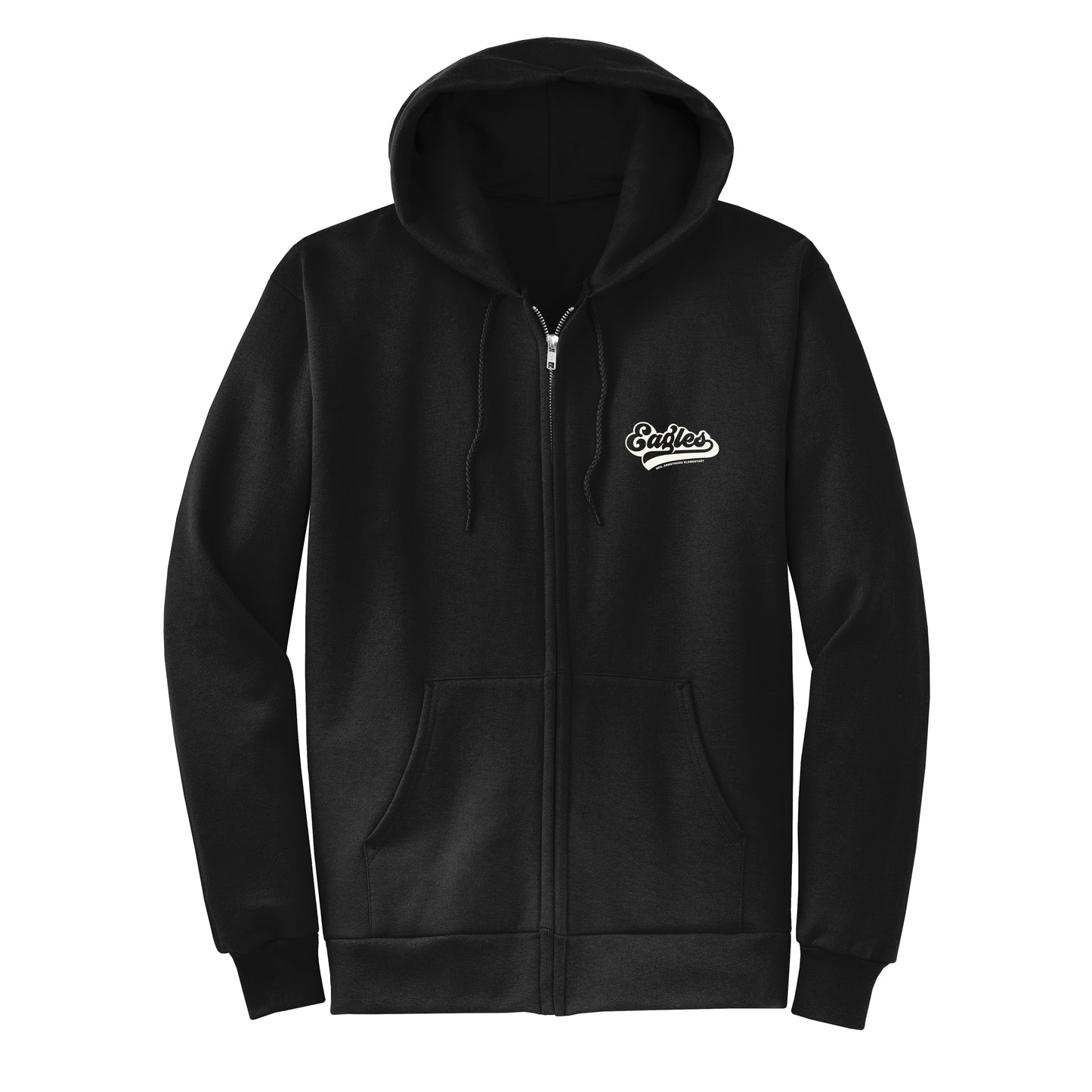 Neil Armstrong Elementary Retro Black Zip-Up Hoodie
