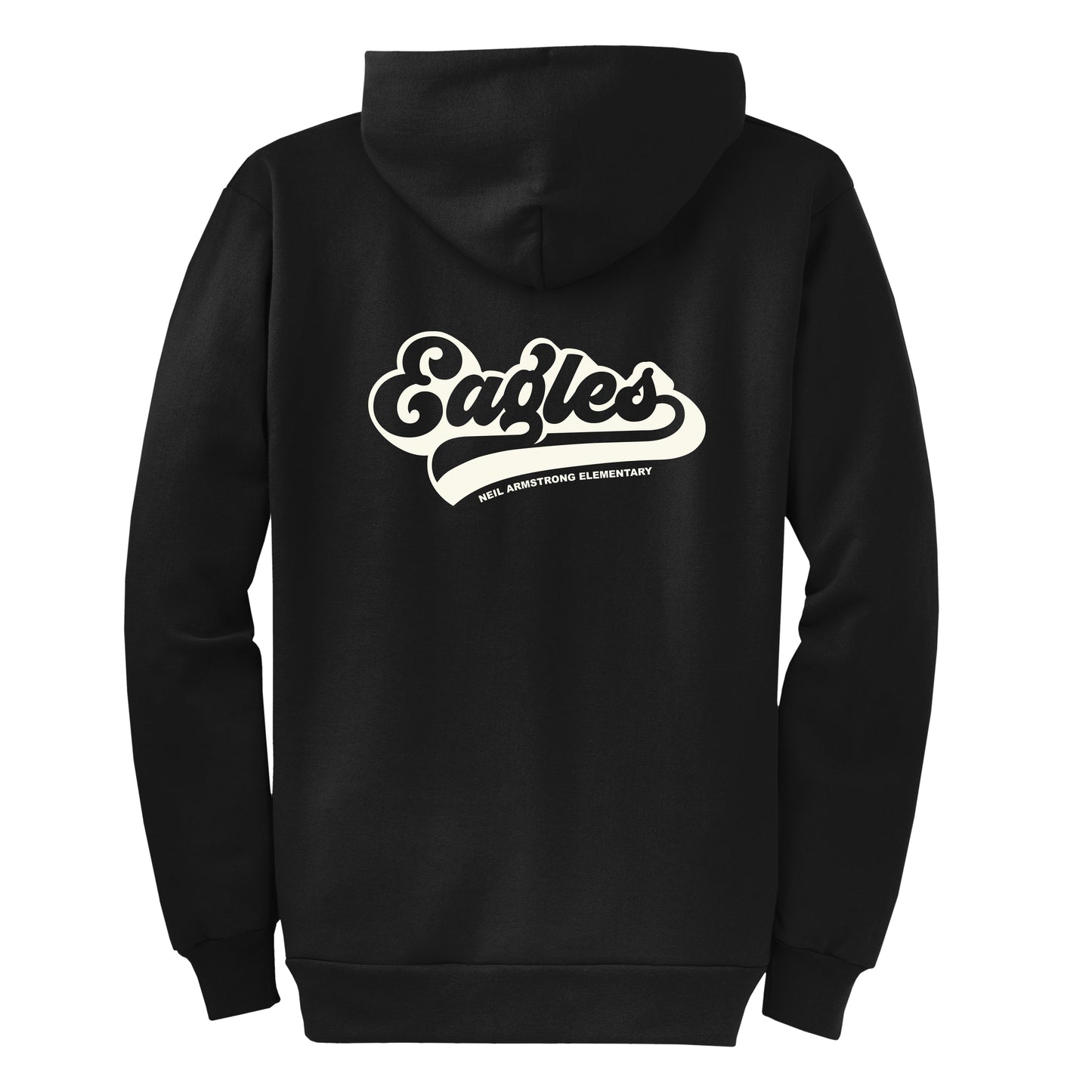 Neil Armstrong Elementary Retro Black Zip-Up Hoodie