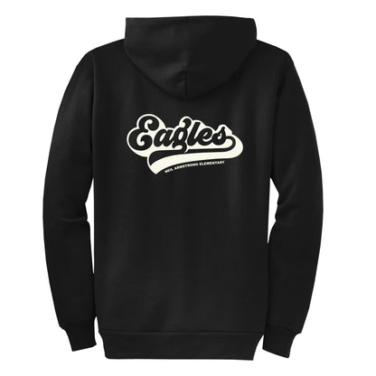 Neil Armstrong Elementary Retro Black Zip-Up Hoodie