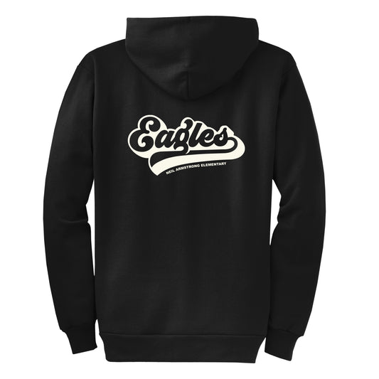 Neil Armstrong Elementary Retro Black Zip-Up Hoodie