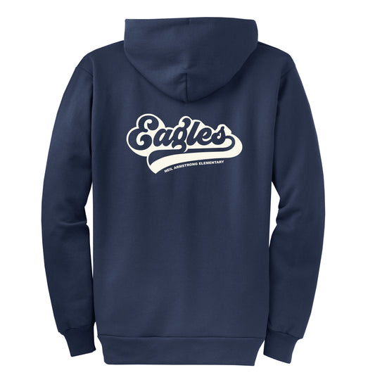 Neil Armstrong Elementary Retro Navy Zip-up Hoodie