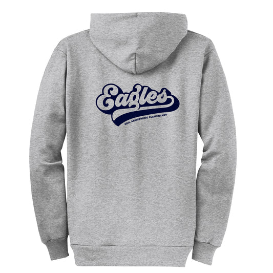 Neil Armstrong Elementary Retro Grey Zip-Up Hoodie
