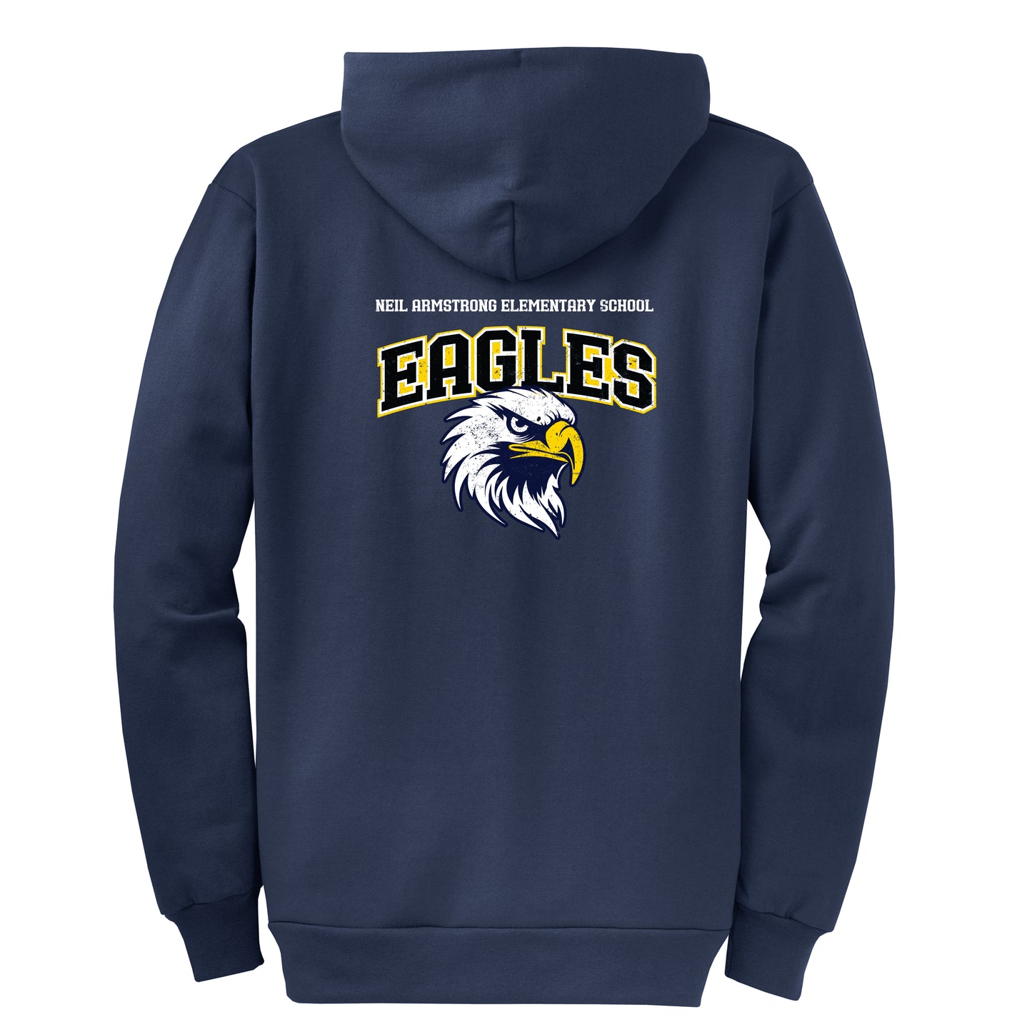 Neil Armstrong Elementary Vintage Navy Zip-Up Hoodie