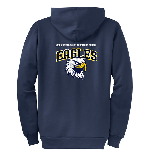 Neil Armstrong Elementary Vintage Navy Zip-Up Hoodie