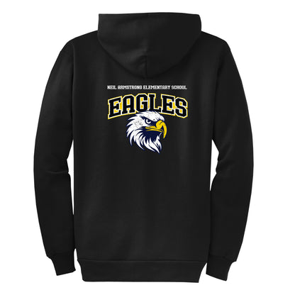Neil Armstrong Elementary Vintage Black Zip-Up Hoodie