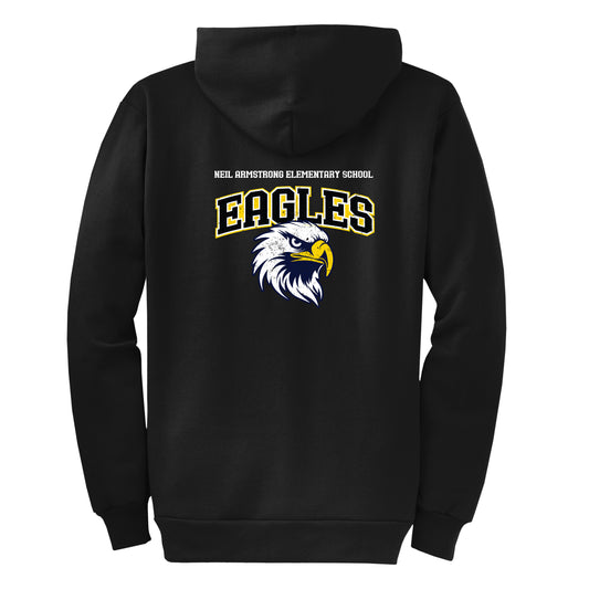 Neil Armstrong Elementary Vintage Black Zip-Up Hoodie