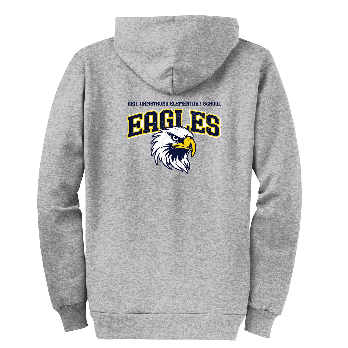 Neil Armstrong Elementary Vintage Grey  Zip-Up Hoodie