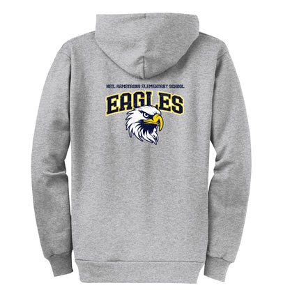 Neil Armstrong Elementary Vintage Grey  Zip-Up Hoodie