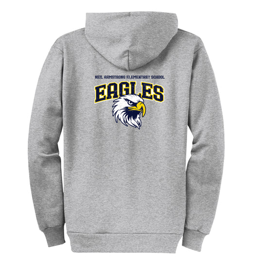 Neil Armstrong Elementary Vintage Grey  Zip-Up Hoodie