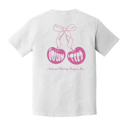 NCL Cherry One Color Volunteer Tee - Comfort Colors White Tee - Choose your chapter