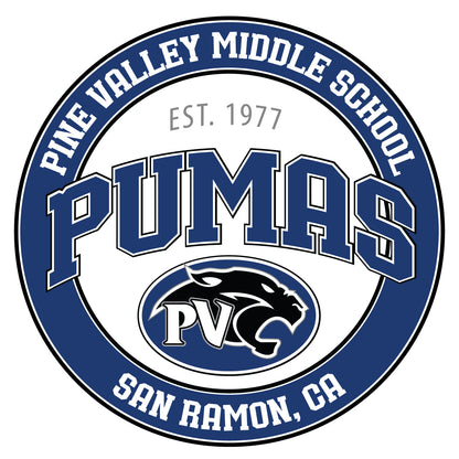 Pine Valley Middle School 'Pumas' car magnet