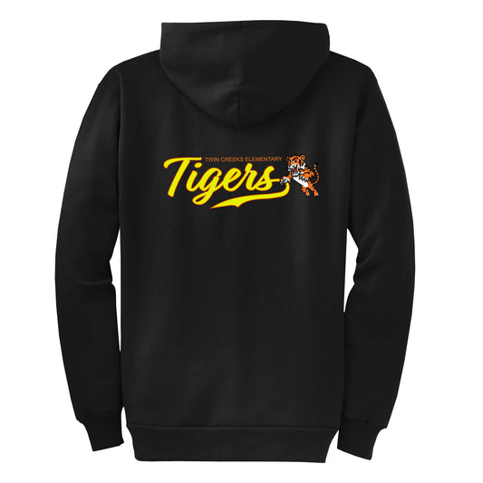 Twin Creeks Tigers Collection - Black Zip-up hoodie