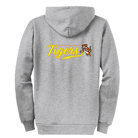 Twin Creeks Tigers Collection - Grey Zip-up hoodie