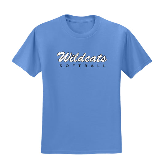 Wildcats Softball - Columbia Blue Unisex Dri-Power 50/50 Blend Tee