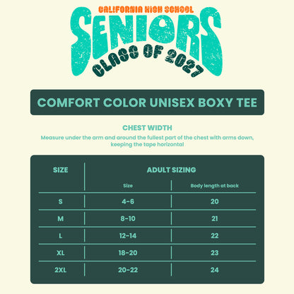 CAL HIGH SENIORS 2027 - Comfort Colors Unisex Boxy Fit Mid-Crop Tee