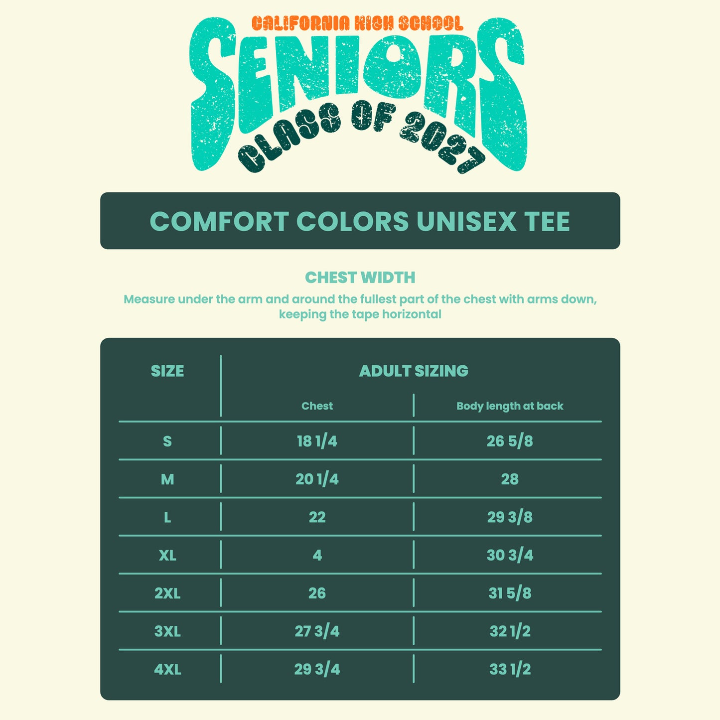 CAL HIGH SENIORS 2027 - Comfort Colors Unisex Regular Fit Tee