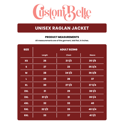 Eden Core Collection - Unisex Raglan Jacket (Personalization option)
